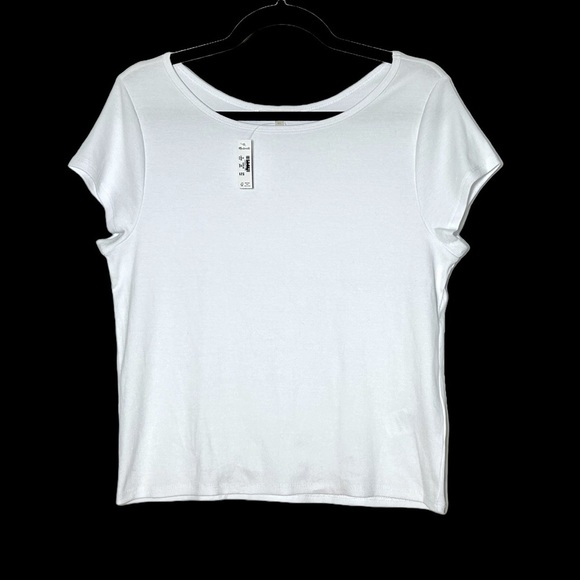 NWT Madewell White (Re)generative Cotton Ribbed Cap-Sleeve Tee, Sizes S & XL - Picture 6 of 14